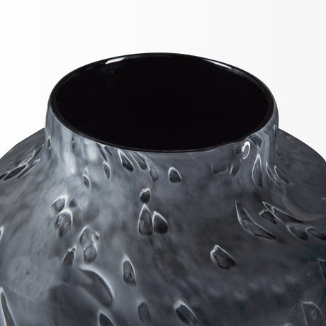 Masai Small Black Mottled Glass Vase from Mercana - Luna Furniture
