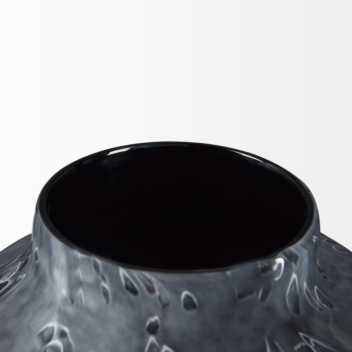 Masai Small Black Mottled Glass Vase from Mercana - Luna Furniture