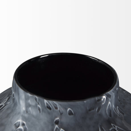 Masai Small Black Mottled Glass Vase from Mercana - Luna Furniture