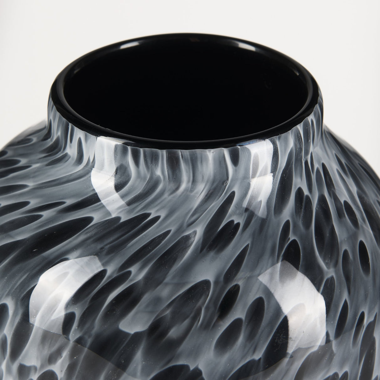 Masai Medium Black Mottled Glass Vase from Mercana - Luna Furniture