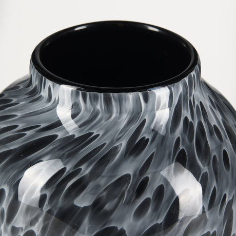 Masai Medium Black Mottled Glass Vase from Mercana - Luna Furniture