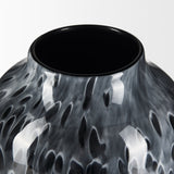 Masai Large Black Mottled Glass Vase from Mercana - Luna Furniture