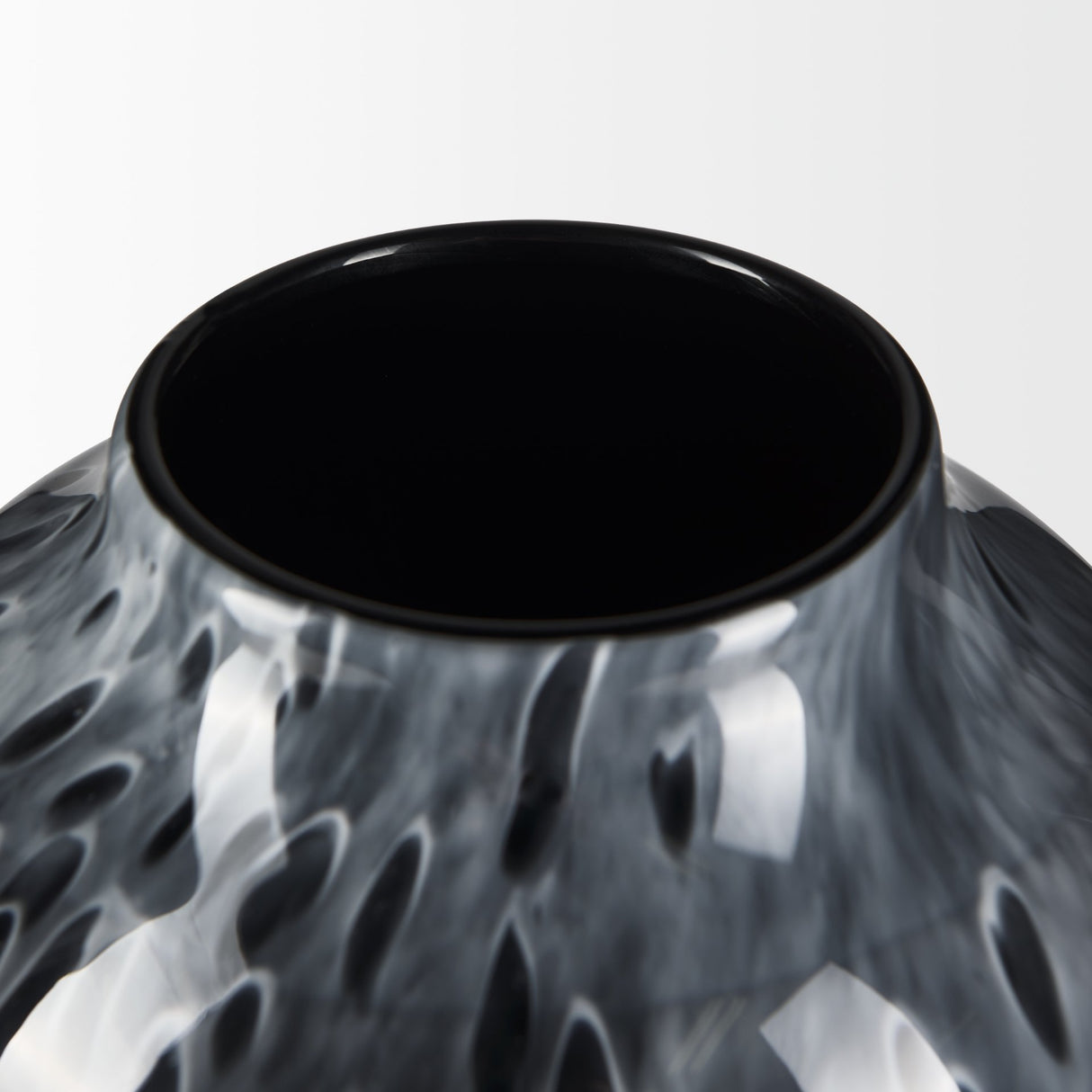 Masai Large Black Mottled Glass Vase from Mercana - Luna Furniture
