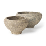 Sonu Set of 2 Gray Paper Mache Half-Pot Bowls from Mercana - Luna Furniture