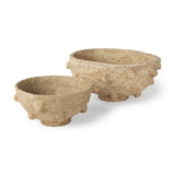 Sonam Set of 2 Beige Paper Mache Spiked Bowls from Mercana - Luna Furniture