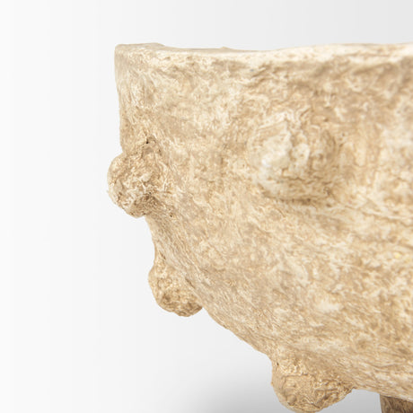 Sonam Set of 2 Beige Paper Mache Spiked Bowls from Mercana - Luna Furniture