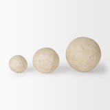 Sunita Set of 3 Beige Paper Mache Orbs from Mercana - Luna Furniture