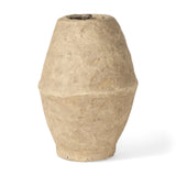 Rundal Small Beige Paper Mache Vase from Mercana - Luna Furniture