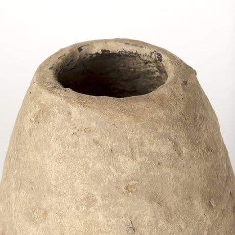 Rundal Small Beige Paper Mache Vase from Mercana - Luna Furniture
