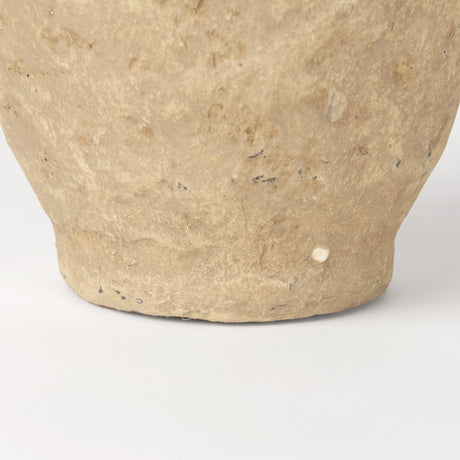Rundal Small Beige Paper Mache Vase from Mercana - Luna Furniture