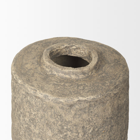 Rama Small Gray Paper Mache Floor Vase from Mercana - Luna Furniture