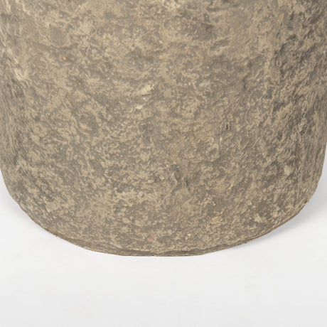 Rama Small Gray Paper Mache Floor Vase from Mercana - Luna Furniture