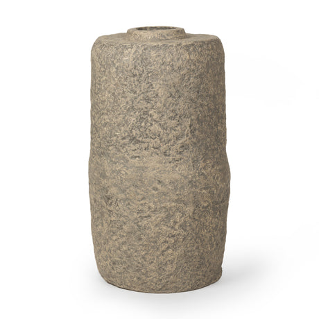 Rama Large Gray Paper Mache Floor Vase from Mercana - Luna Furniture