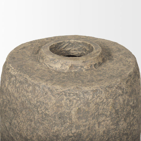 Rama Large Gray Paper Mache Floor Vase from Mercana - Luna Furniture