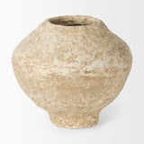Ritu Small Beige Paper Mache Pot Vase from Mercana - Luna Furniture