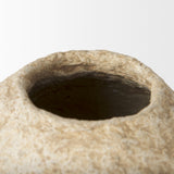 Ritu Small Beige Paper Mache Pot Vase from Mercana - Luna Furniture