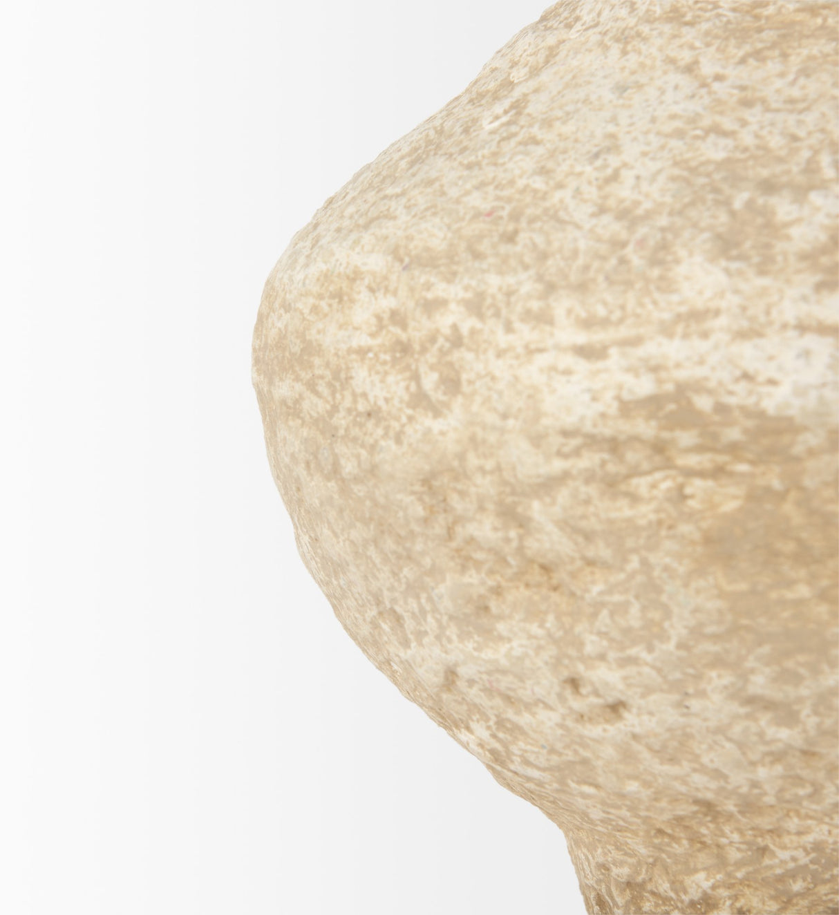 Ritu Small Beige Paper Mache Pot Vase from Mercana - Luna Furniture