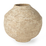 Ritu Large Beige Paper Mache Pot Vase from Mercana - Luna Furniture