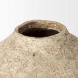 Ritu Large Beige Paper Mache Pot Vase from Mercana - Luna Furniture