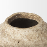 Ritu Large Beige Paper Mache Pot Vase from Mercana - Luna Furniture
