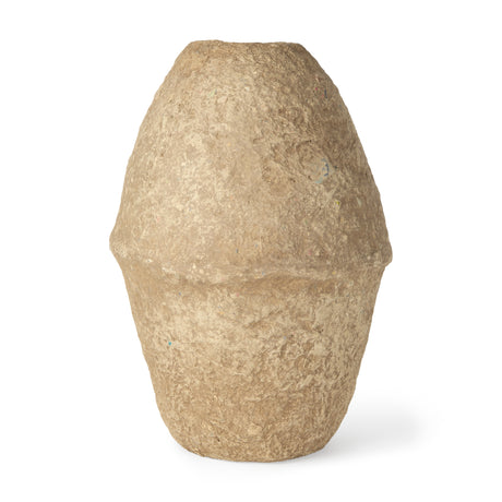Rundal Large Beige Paper Mache Vase from Mercana - Luna Furniture