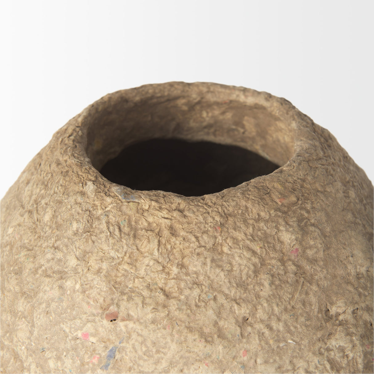 Rundal Large Beige Paper Mache Vase from Mercana - Luna Furniture