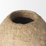 Rundal Large Beige Paper Mache Vase from Mercana - Luna Furniture