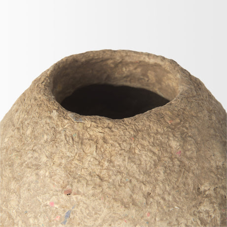 Rundal Large Beige Paper Mache Vase from Mercana - Luna Furniture