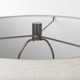 Piven Black w/ Gray Wash Textured Ceramic Table Lamp from Mercana - Luna Furniture