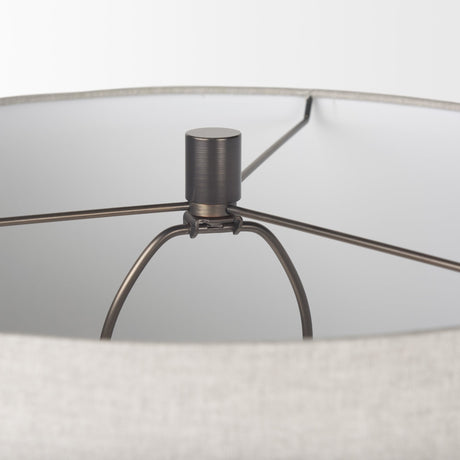 Piven Black w/ Gray Wash Textured Ceramic Table Lamp from Mercana - Luna Furniture
