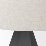 Piven Black w/ Gray Wash Textured Ceramic Table Lamp from Mercana - Luna Furniture