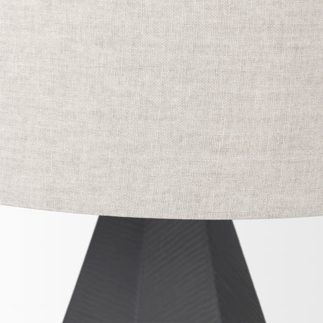 Piven Black w/ Gray Wash Textured Ceramic Table Lamp from Mercana - Luna Furniture