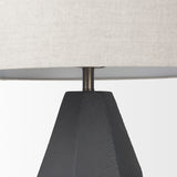 Piven Black w/ Gray Wash Textured Ceramic Table Lamp from Mercana - Luna Furniture