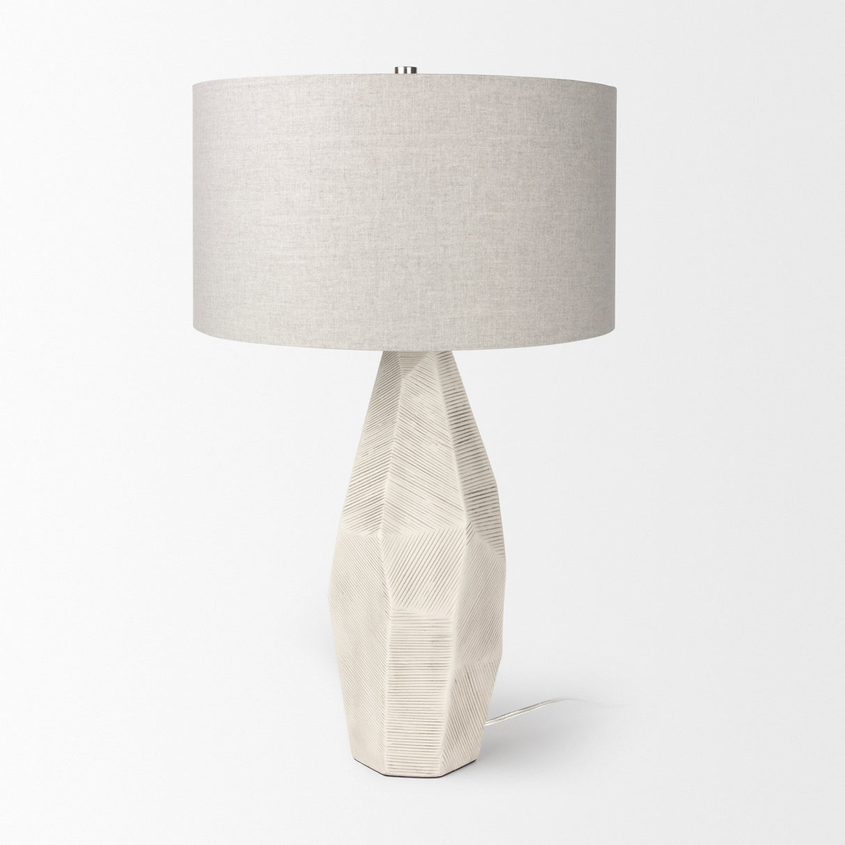 Piven White w/Antiqued Wash Textured Ceramic Table Lamp from Mercana - Luna Furniture