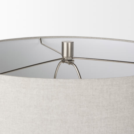 Piven White w/Antiqued Wash Textured Ceramic Table Lamp from Mercana - Luna Furniture