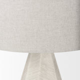 Piven White w/Antiqued Wash Textured Ceramic Table Lamp from Mercana - Luna Furniture