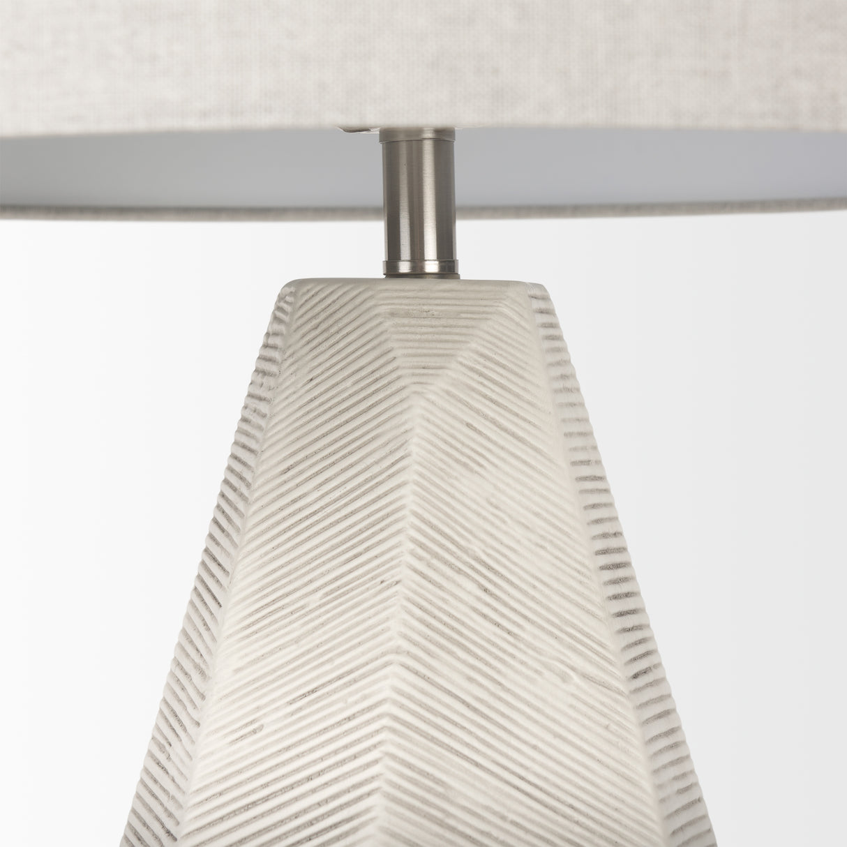 Piven White w/Antiqued Wash Textured Ceramic Table Lamp from Mercana - Luna Furniture