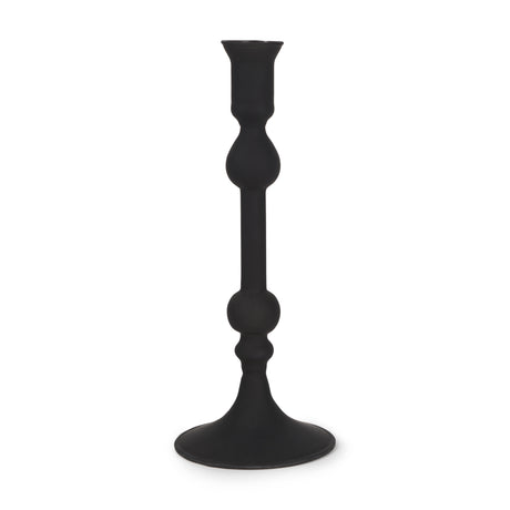 Haute Medium Matte Black Blown Glass Candlestick from Mercana - Luna Furniture