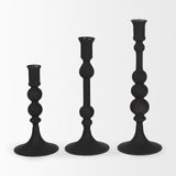 Haute Medium Matte Black Blown Glass Candlestick from Mercana - Luna Furniture