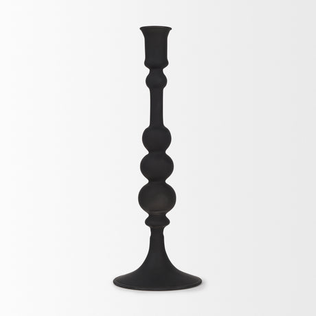 Haute Large Matte Black Blown Glass Candlestick from Mercana - Luna Furniture