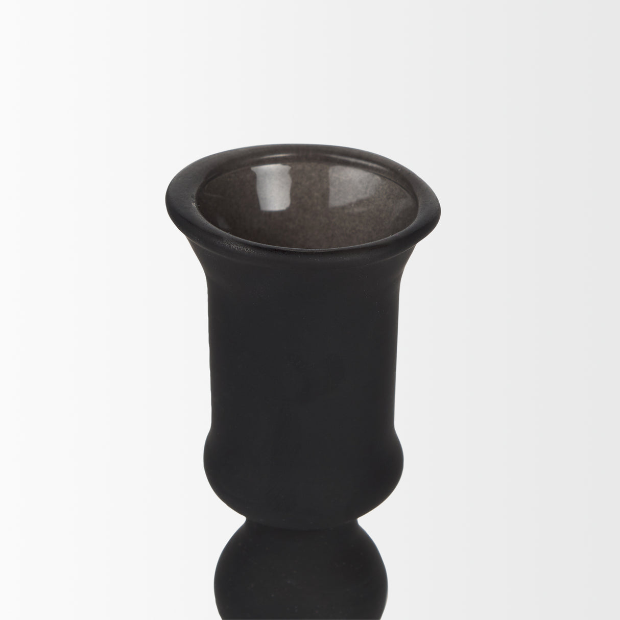 Haute Large Matte Black Blown Glass Candlestick from Mercana - Luna Furniture