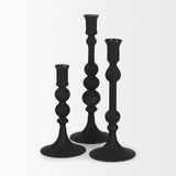 Haute Large Matte Black Blown Glass Candlestick from Mercana - Luna Furniture