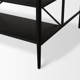 Amika White Marble Top Black Metal Base Kitchen Island from Mercana - Luna Furniture