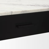 Amika White Marble Top Black Metal Base Console Table from Mercana - Luna Furniture