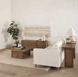 Grier 42" Square Medium Brown Solid Wood w/ Cane Coffee Table from Mercana - Luna Furniture