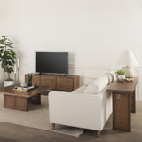 Grier 65" Medium Brown Solid Wood w/ Cane Console Table from Mercana - Luna Furniture