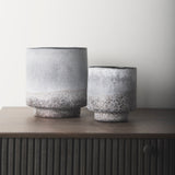 Squally 8.0L x 8.0W x 8.6H Black/Brown Glass Ombre Textured Vase from Mercana - Luna Furniture