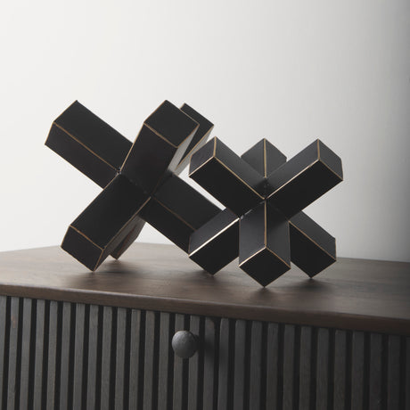 Abel (Large) 9L x 9W Black Metal Jack W/ Gold Accents from Mercana - Luna Furniture