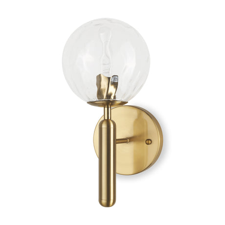 Britton Gold Metal w/ Clear Glass Globe 1-Light Wall Sconce from Mercana - Luna Furniture