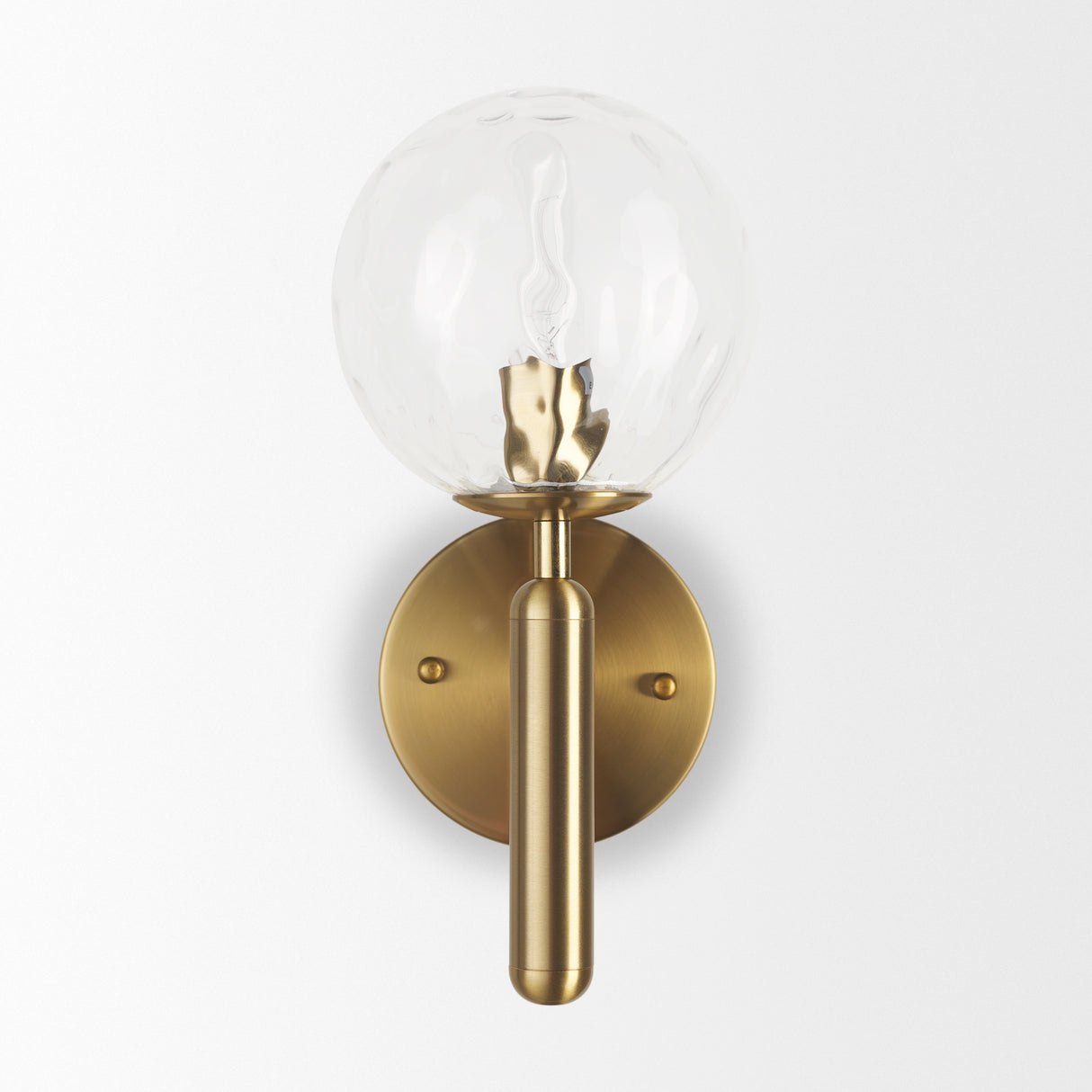 Britton Gold Metal w/ Clear Glass Globe 1-Light Wall Sconce from Mercana - Luna Furniture